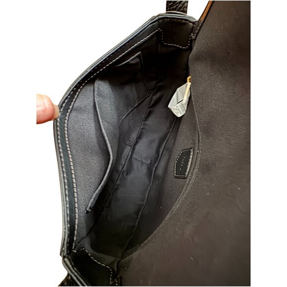 Fossil Everleigh Leather Large Flap Crossbody Bag Black NEW - Picture 4 of 10